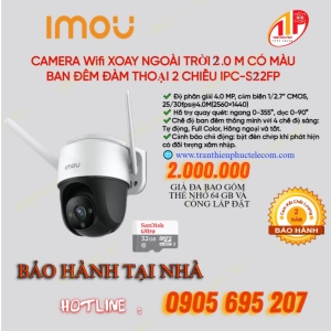 Lắp Đặt Trọn Gói Bảo Hành 2 Năm CAMERA IMOU PTZ 2MP IPC-S22FP